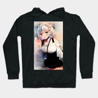 Shirogane Noel Anime Watercolor Hoodie